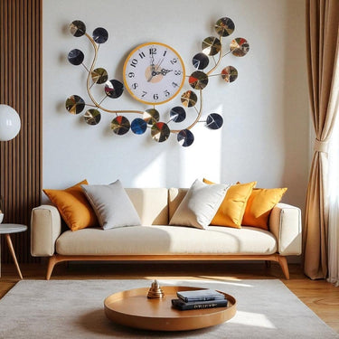 Aura Gold Sunburst Wall Clock (28.8 x 19.7 Inches)